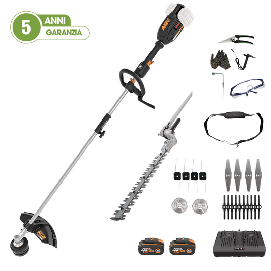 40V Decespugliatore - Tagliaerba - Tagliasiepi Elettrico con 4 tipi di lame + Accessori omaggio